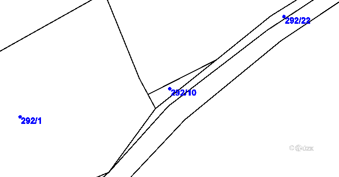 Parcela st. 292/10 v KÚ Lipno u Hunčic, Katastrální mapa
