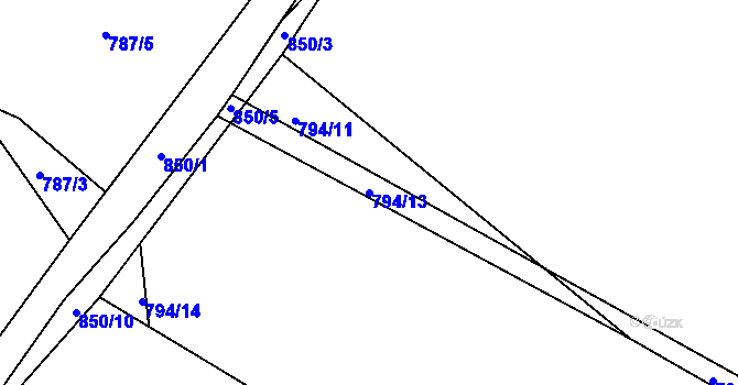 Parcela st. 794/13 v KÚ Lipno u Hunčic, Katastrální mapa