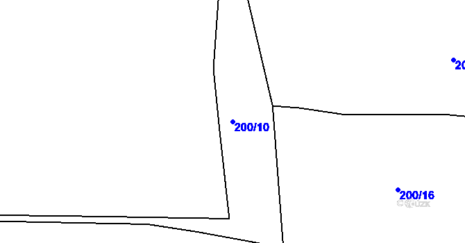 Parcela st. 200/10 v KÚ Lipno u Hunčic, Katastrální mapa
