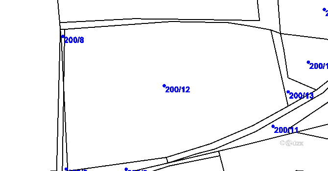Parcela st. 200/12 v KÚ Lipno u Hunčic, Katastrální mapa