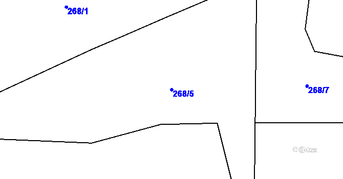 Parcela st. 268/5 v KÚ Lipno u Hunčic, Katastrální mapa