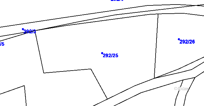 Parcela st. 292/25 v KÚ Lipno u Hunčic, Katastrální mapa