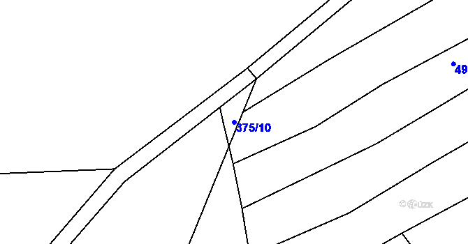 Parcela st. 375/10 v KÚ Lipno u Hunčic, Katastrální mapa