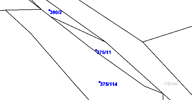 Parcela st. 375/11 v KÚ Lipno u Hunčic, Katastrální mapa
