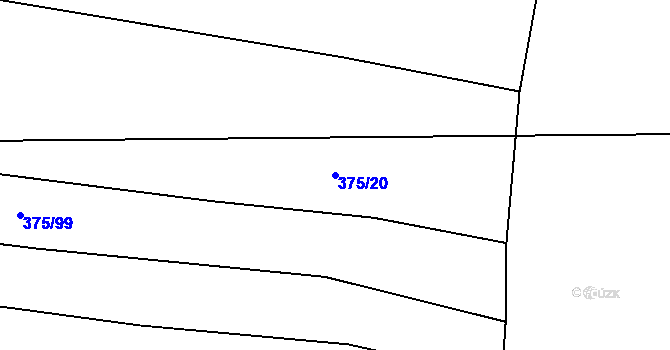 Parcela st. 375/20 v KÚ Lipno u Hunčic, Katastrální mapa