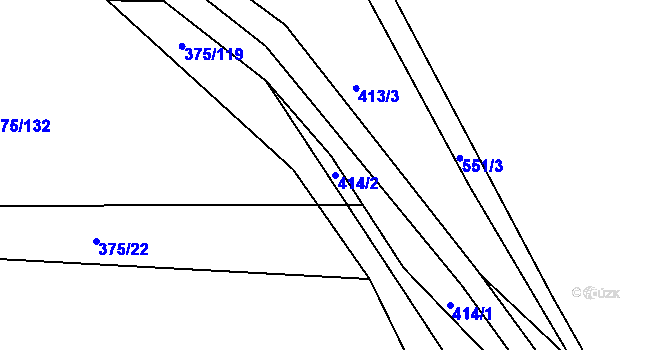 Parcela st. 414/2 v KÚ Lipno u Hunčic, Katastrální mapa