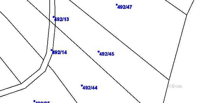 Parcela st. 492/45 v KÚ Lipno u Hunčic, Katastrální mapa