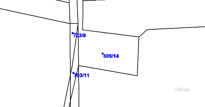 Parcela st. 509/14 v KÚ Lipno u Hunčic, Katastrální mapa