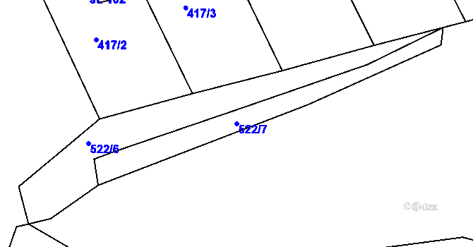 Parcela st. 522/7 v KÚ Lipno u Hunčic, Katastrální mapa