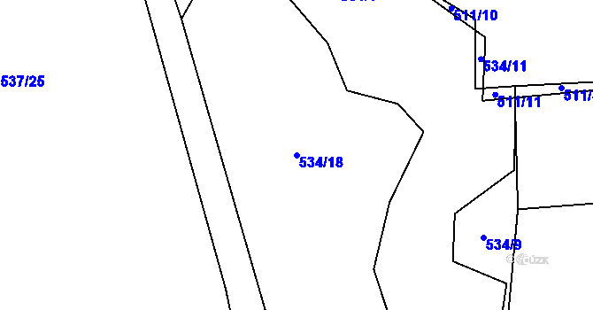 Parcela st. 534/18 v KÚ Lipno u Hunčic, Katastrální mapa