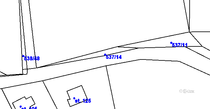 Parcela st. 537/14 v KÚ Lipno u Hunčic, Katastrální mapa