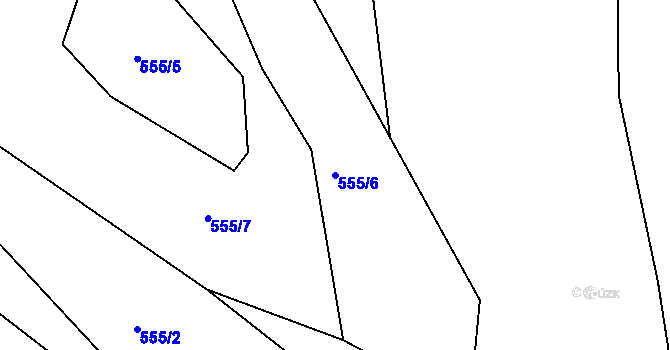 Parcela st. 555/6 v KÚ Lipno u Hunčic, Katastrální mapa