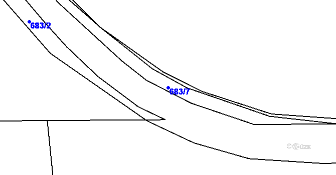 Parcela st. 683/7 v KÚ Lipno u Hunčic, Katastrální mapa