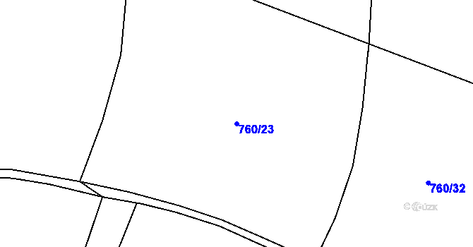 Parcela st. 760/23 v KÚ Lipno u Hunčic, Katastrální mapa