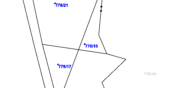Parcela st. 776/15 v KÚ Lipno u Hunčic, Katastrální mapa