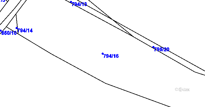 Parcela st. 794/16 v KÚ Lipno u Hunčic, Katastrální mapa