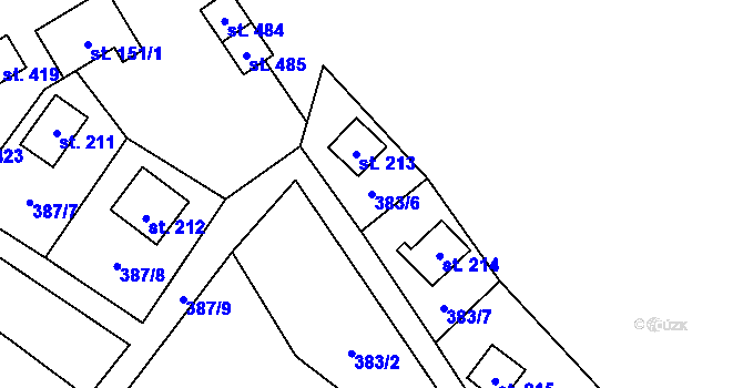 Parcela st. 383/6 v KÚ Stará Oleška, Katastrální mapa