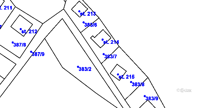 Parcela st. 383/7 v KÚ Stará Oleška, Katastrální mapa