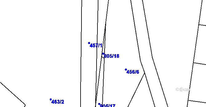 Parcela st. 805/18 v KÚ Stará Oleška, Katastrální mapa