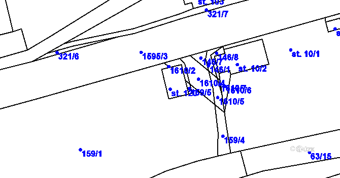 Parcela st. 120 v KÚ Hůrky u Lišova, Katastrální mapa
