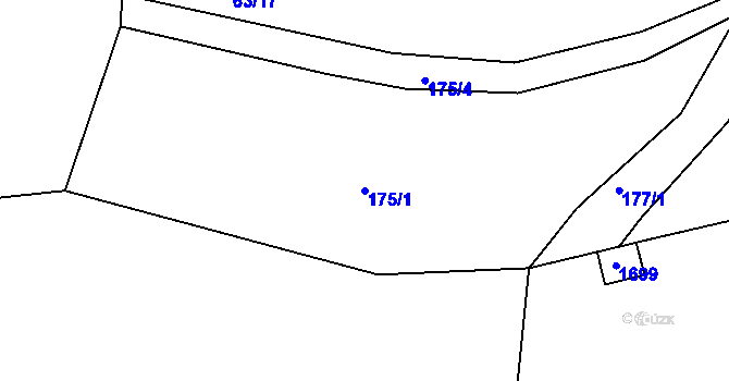 Parcela st. 175/1 v KÚ Hůrky u Lišova, Katastrální mapa