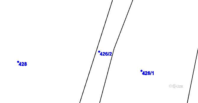 Parcela st. 426/2 v KÚ Hůrky u Lišova, Katastrální mapa
