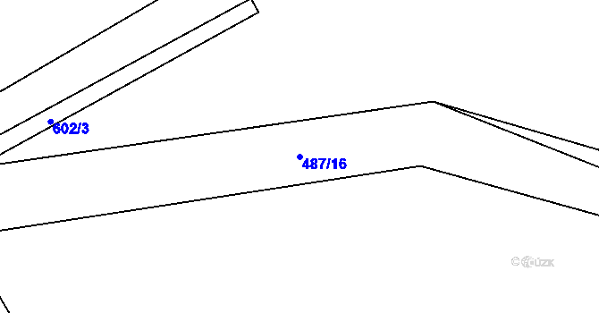 Parcela st. 487/16 v KÚ Hůrky u Lišova, Katastrální mapa