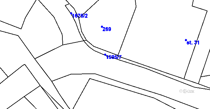 Parcela st. 1595/7 v KÚ Hůrky u Lišova, Katastrální mapa