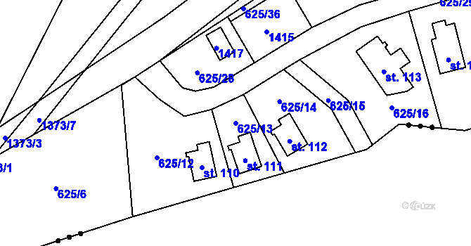 Parcela st. 625/13 v KÚ Blato u Hůrek, Katastrální mapa