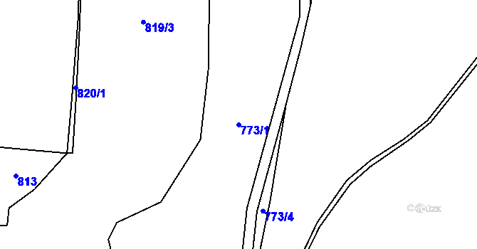 Parcela st. 773/1 v KÚ Blato u Hůrek, Katastrální mapa