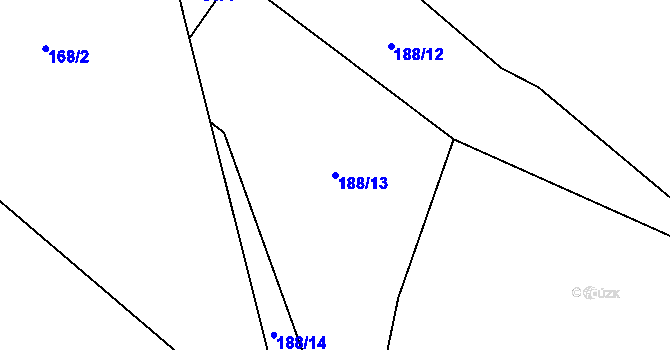Parcela st. 188/13 v KÚ Blato u Hůrek, Katastrální mapa