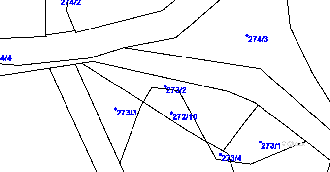 Parcela st. 273/2 v KÚ Blato u Hůrek, Katastrální mapa