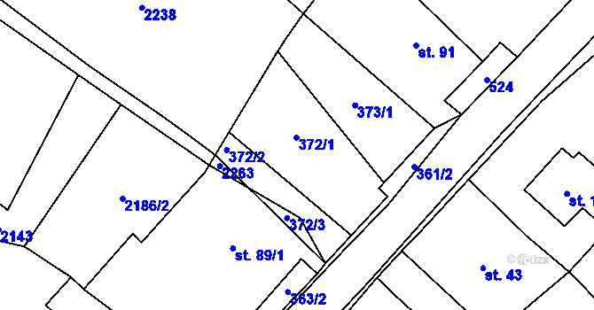 Parcela st. 372 v KÚ Hůrky, Katastrální mapa