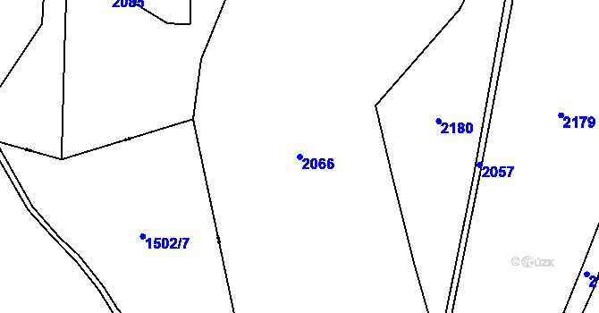 Parcela st. 2066 v KÚ Hůrky, Katastrální mapa