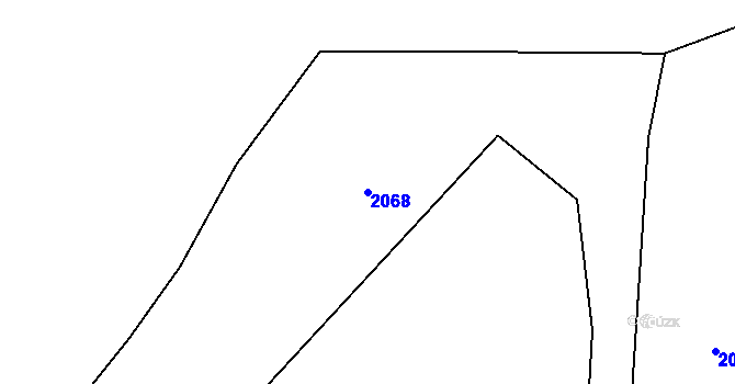 Parcela st. 2068 v KÚ Hůrky, Katastrální mapa