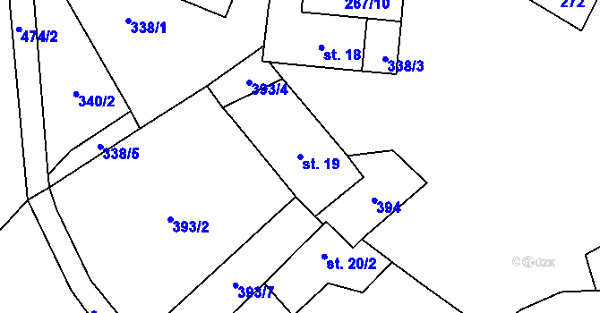 Parcela st. 19 v KÚ Kaproun, Katastrální mapa