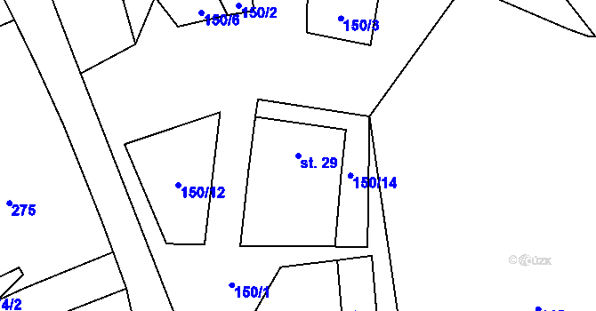 Parcela st. 29 v KÚ Kaproun, Katastrální mapa