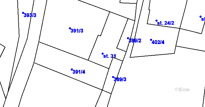 Parcela st. 31 v KÚ Kaproun, Katastrální mapa