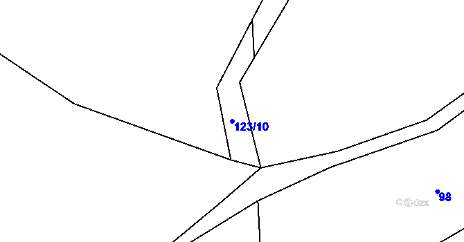 Parcela st. 123/10 v KÚ Kaproun, Katastrální mapa
