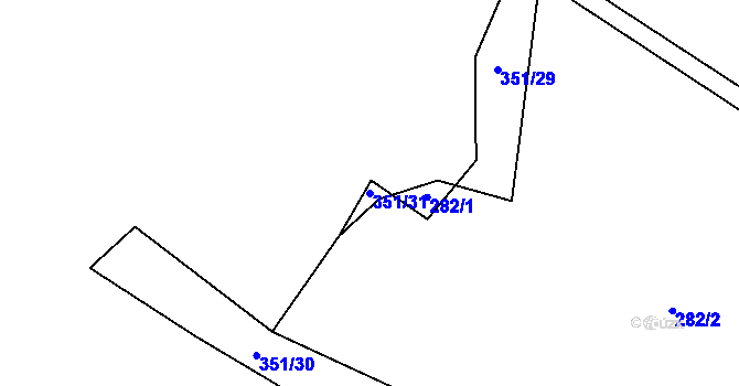 Parcela st. 351/31 v KÚ Kaproun, Katastrální mapa