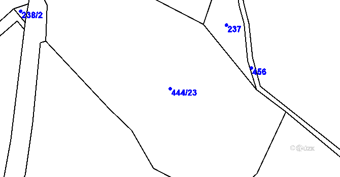 Parcela st. 444/23 v KÚ Kaproun, Katastrální mapa