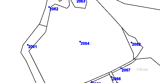 Parcela st. 2064 v KÚ Klenová u Hůrek, Katastrální mapa