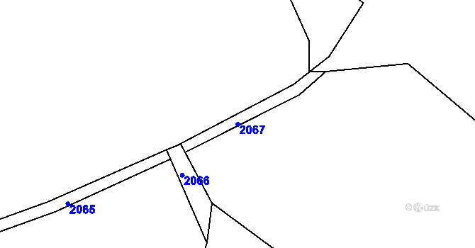 Parcela st. 2067 v KÚ Klenová u Hůrek, Katastrální mapa