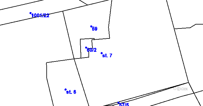 Parcela st. 7 v KÚ Senotín, Katastrální mapa