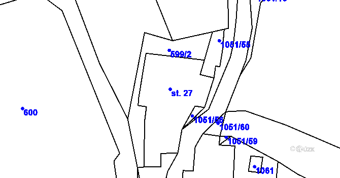 Parcela st. 27 v KÚ Senotín, Katastrální mapa