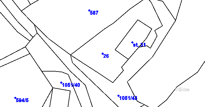 Parcela st. 26 v KÚ Senotín, Katastrální mapa