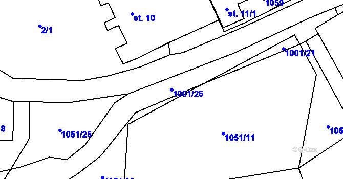 Parcela st. 1001/26 v KÚ Senotín, Katastrální mapa