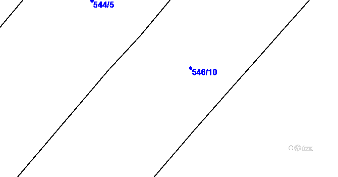 Parcela st. 548/15 v KÚ Hůrky u Rokycan, Katastrální mapa