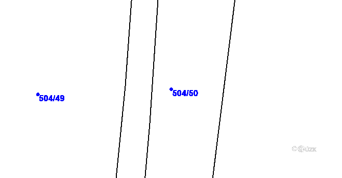 Parcela st. 504/50 v KÚ Hůry, Katastrální mapa