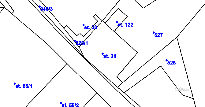 Parcela st. 31 v KÚ Husí Lhota, Katastrální mapa